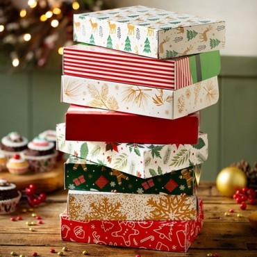 Christmas Treat Box Set – 8 Festive Gift Boxes for Homemade Delights