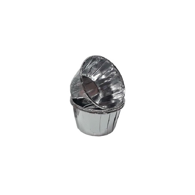 Bakeria Cupcake Backbecher Silber Metallic, 12 Stück