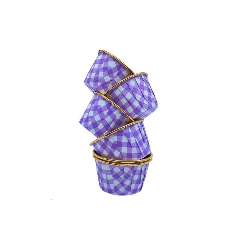 Bakeria Gingham Lilac Cupcake Baking Cups, 12 pcs