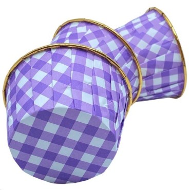 Bakeria Gingham Patterned Purple Cupcake Liners, 12 pcs