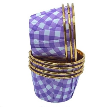 Bakeria Gingham Patterned Purple Cupcake Liners, 12 pcs