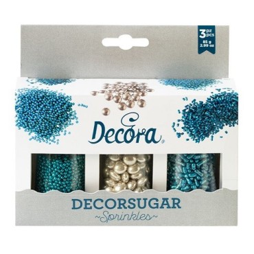 Zuckerdekor Sprinkles Mix Blau/Silber – Perfekte Deko für Kuchen