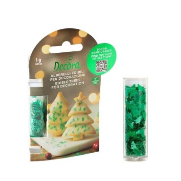 Decora Essbare Tannenbäume – Streudekor für Weihnachtsgebäck & Drinks