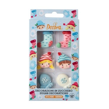 Decora Elf Sugar Decorations – Festive Christmas Toppers for Treats 🎄