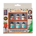 Decora 3D Snowman Sugar Decorations, 6 pcs