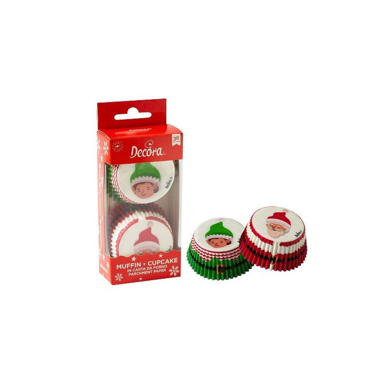 Decora Weihnachten Santa & Elf Cupcake Förmchen, 36 Stück