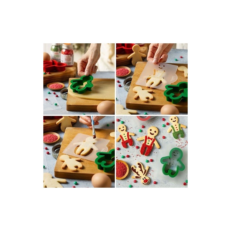 Decora GinerXmas Cutters & Stencil Set