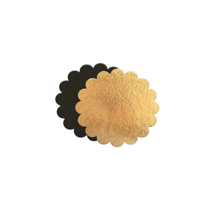 ScrapCooking Cake Scalloped Cake Boards 28cm Gold/Black, Set of 5