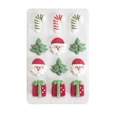 Dekora Christmas Sugar Decorations Blister Set, 12 pcs