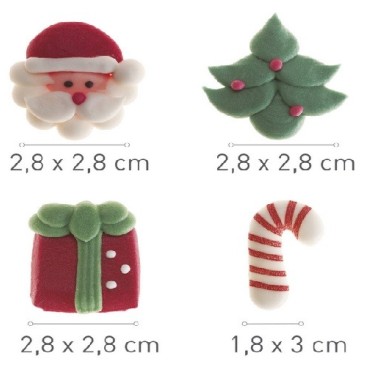 Dekora Christmas Sugar Decorations Blister Set, 12 pcs