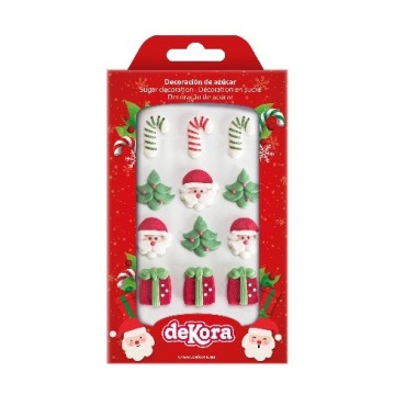 Dekora Christmas Sugar Decorations Blister Set, 12 pcs