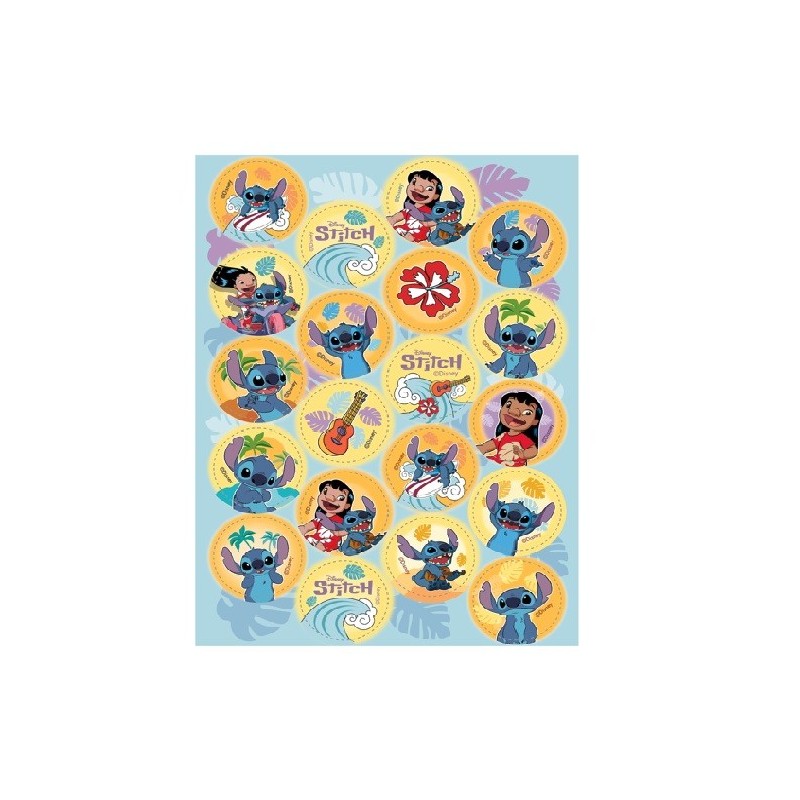 DeKora 34mm Edible Stitch Cupcake Toppers, 20pcs