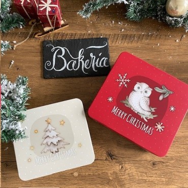 Merry Christmas Cookie Tin Set – 2 Pieces 🎄 | Festive Cookie Storage