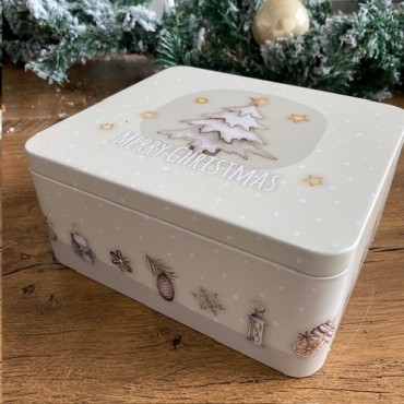 Merry Christmas Cookie Tin Set – 2 Pieces 🎄 | Festive Cookie Storage