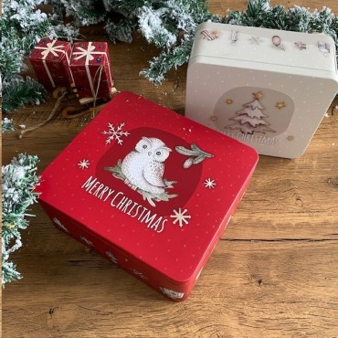 Merry Christmas Cookie Tin Set – 2 Pieces 🎄 | Festive Cookie Storage