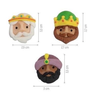 deKora Sugar Figures Three Wise Men – 48 pcs| Festive Cake Decorations