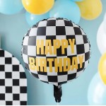 Partydeco Folienballon Zielflagge mit Happy Birthday, 45cm Partydeco Folienballon Zielflagge mit Happy Birthday, 45cm