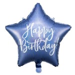 PartyDeco Happy Birthday Navy Blau Folienballon, 40cm PartyDeco Happy Birthday Navy Blau Folienballon, 40cm