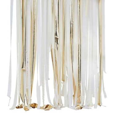Ginger Ray Gold & White Streamer Backdrop – Elegant Party Decoration
