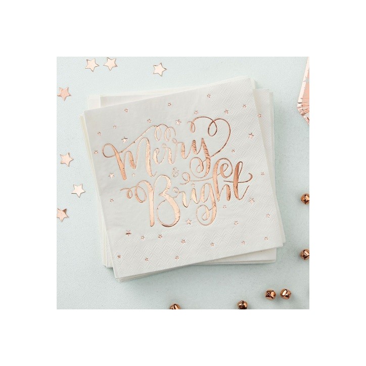 Ginger Ray Merry & Bright Servietten Roségold – 20 Stück Ginger Ray Merry & Bright Servietten Roségold – 20 Stück