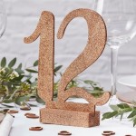 Ginger Ray Rose Gold Glitter Standing Table Numbers 1-12 Ginger Ray Rose Gold Glitter Standing Table Numbers 1-12