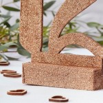 Ginger Ray Rose Gold Glitter Standing Table Numbers 1-12 Ginger Ray Rose Gold Glitter Standing Table Numbers 1-12