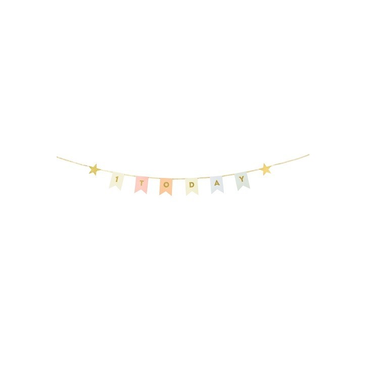 Talking Tables 1 TODAY Garland – Pastel Colors, First Birthday Talking Tables 1 TODAY Garland – Pastel Colors, First Birthday