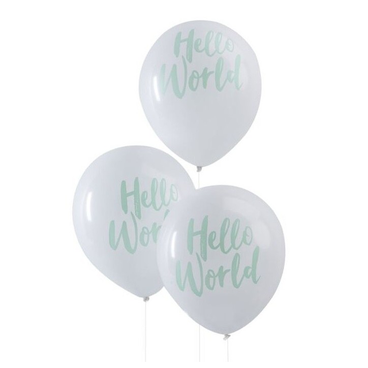 Ginger Ray Hello World Luftballons – Babyparty Deko, 10 Stück Ginger Ray Hello World Luftballons – Babyparty Deko, 10 Stück