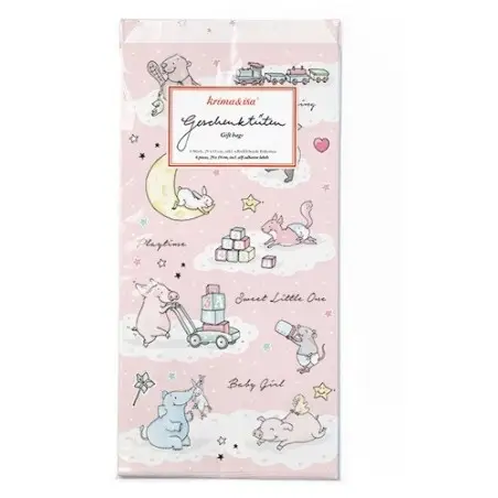 krima&isa Baby Animal Gift Bags – Pink, 6-Pack for Baby Showers 🍼