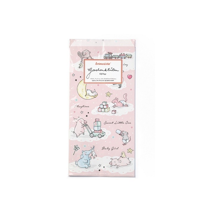 krima&isa Geschenktüten Babytiere – Rosa, 6er-Set für Babypartys 🍼 krima&isa Geschenktüten Babytiere – Rosa, 6er-Set für Babypartys 🍼