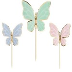 PartyDeco Cake Topper Butterflies Set, 9 pcs