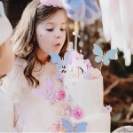 PartyDeco Cake Topper Butterflies Set, 9 pcs