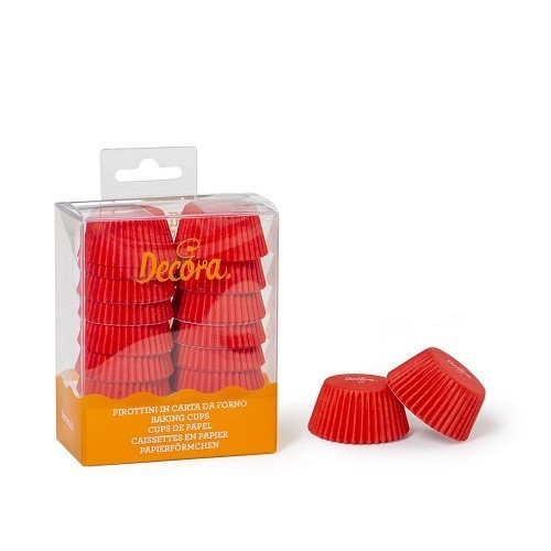 Decora Mini Cupcake Papierbackförmchen Rot, 200 Stück