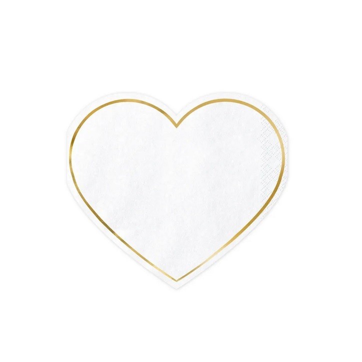 PartyDeco Heart Napkins – 20 pcs | Elegant Wedding Décor