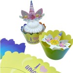 Unicorn Cupcake Wrapper & Topper Set, 12 Stück Unicorn Cupcake Wrapper & Topper Set, 12 Stück