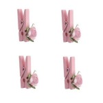 Santex Deco Clips Pink Roses, 4 pcs