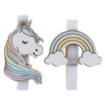 Santex Deco Clips Unicorn & Rainbow, 6 pcs Santex Deco Clips Unicorn & Rainbow, 6 pcs
