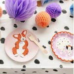 PartyDeco Dog Dalmatian Spots Tablecloth, 180x120cm