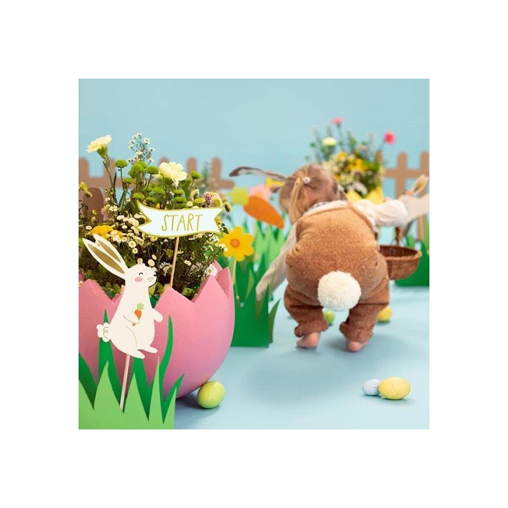PartyDeco Easter Egg Hunt Topper – 10 pcs | Easter Egg Hunt Décor