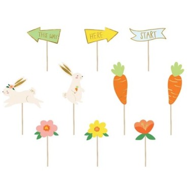 PartyDeco Easter Egg Hunt Topper – 10 pcs | Easter Egg Hunt Décor