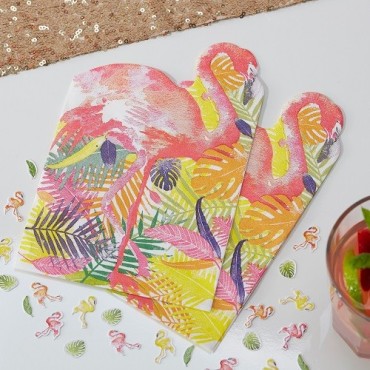 Ginger Ray Flamingo Beach Servietten – 20 Stück | Sommerliche Partydeko