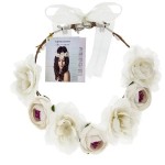 PartyDeco White Flower Crown, 1 pcs