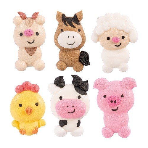 Günthart Farm Animals Sugar Decorations, 6 pcs