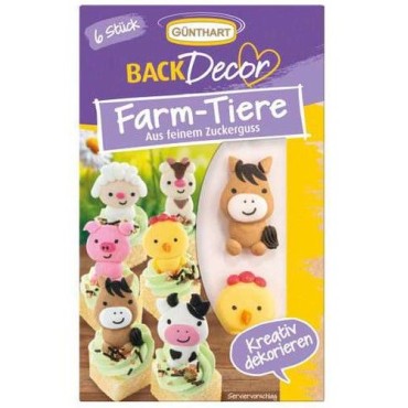 Günthart Farm Animals Sugar Decorations| Adorable Farm-Themed Toppers