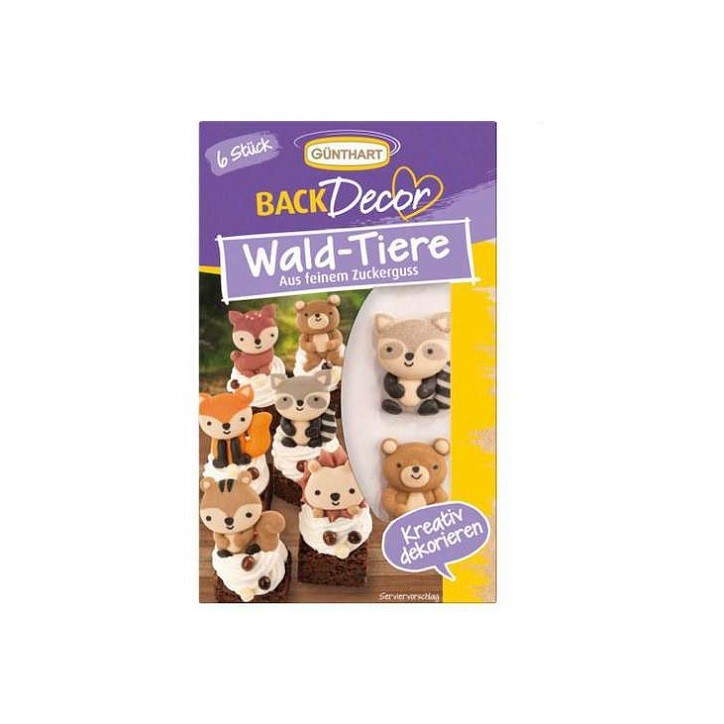 Günthart Forest Animals Sugar Decor - Edible Forest-Themed Toppers