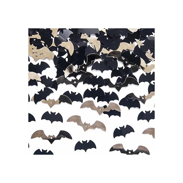 Halloween Bat Confetti – Black & Gold | 15g