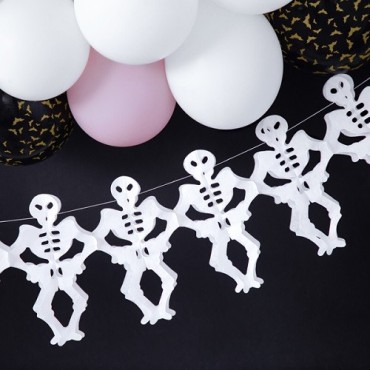 PartyDeco Skeleton Garland – 3m Halloween Décor