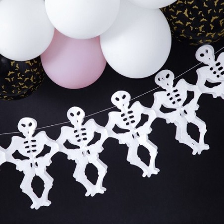 PartyDeco Skeleton Garland – 3m Halloween Décor