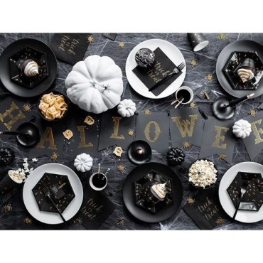 PartyDeco Halloween Banner – Black & Gold | 1.75 Meters