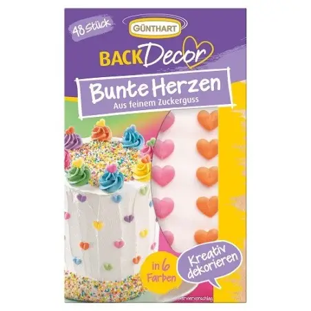 Günthart Colorful Sugar Hearts | Bright & Sweet for Baking 💖